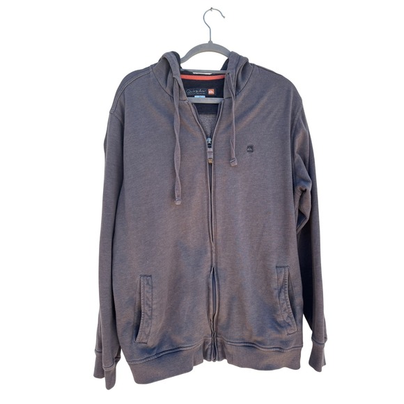 Quiksilver Waterman Collection Full Zip Hoodie Mens XL Gray Casual From 2013 - Picture 1 of 7